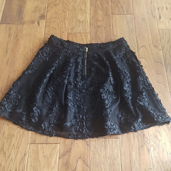 Worthington Petite Floral Mesh Style Skirt Pockets - Picture 8 of 12